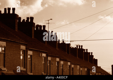 A Row Of Terraced Houses In Stoke-On-Trent, Staffordshire ,UK. Stock Photo
