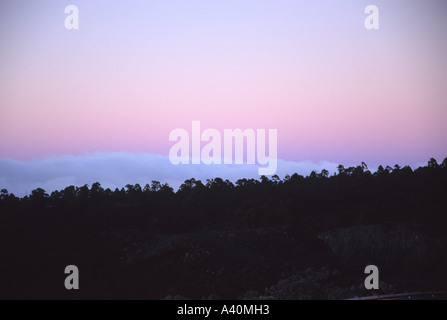 Sunset over Teide National Park Tenerife Canary Islands Spain Stock Photo