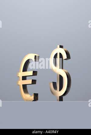 euro and dollar Stock Photo