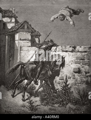 Illustration by Gustave Dore for Don Quixote Stock Photo
