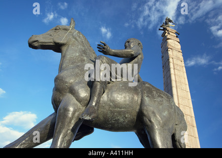 Statues At Respublika Alangy Stock Photo