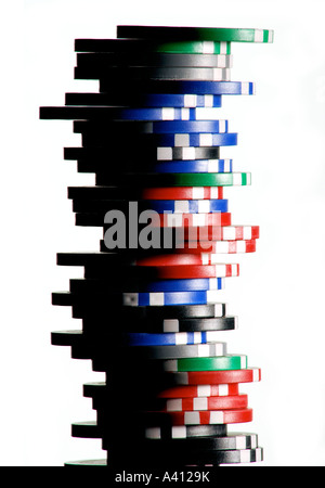 A stack of Poker Chips / Super casino's. Picture by Patrick Steel patricksteel. Stock Photo