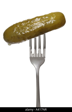 Pickle on Fork Stock Photo