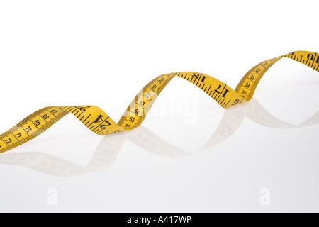 Measuring Tape cut out on white background Stock Photo