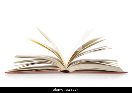 open book on white background Stock Photo - Alamy