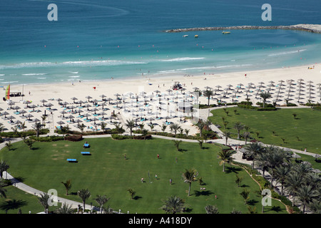 Garden and beach area of Le Royal Meridien hotel, Dubai, UAE. February 2007. Stock Photo