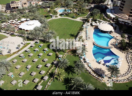 Garden and pool area of Le Royal Meridien hotel, Dubai, UAE. February 2007. Stock Photo