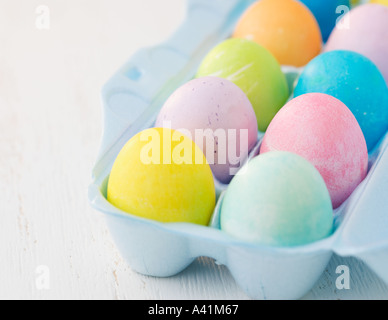 Closeup of colored Easter eggs Stock Photo