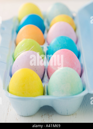 Closeup of colored Easter eggs Stock Photo