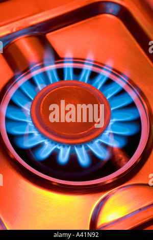 Close up of gas burning range Stock Photo