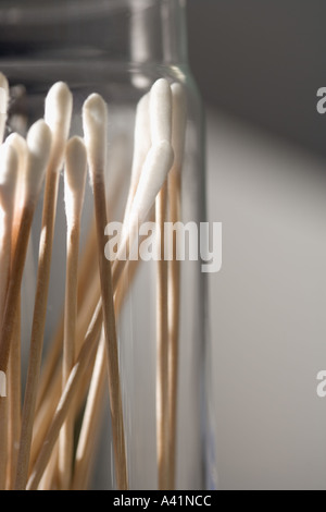 Still life of cotton swabs Stock Photo