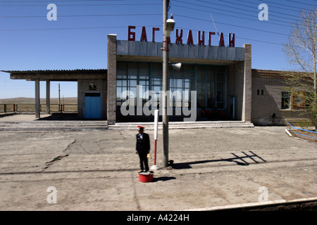 Travelling on the Trans-Mongolian Express, Siberia, Russia Stock Photo