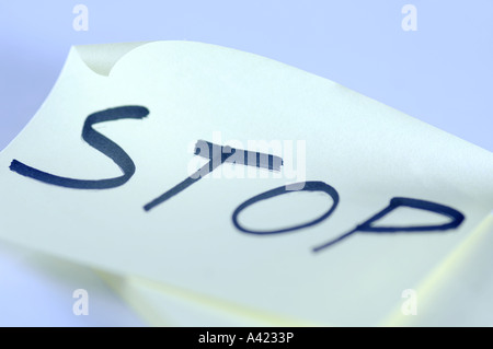 stop memo warning Stock Photo - Alamy