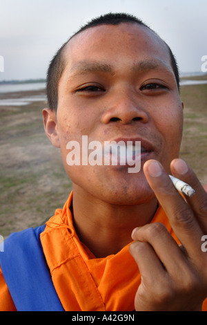 young buddhist monk. Laos Stock Photo