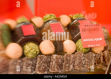 Paris France Place de la Madeleine Hediard gourmet shop shop window Stock Photo