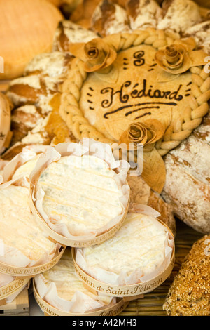 Paris France Place de la Madeleine Hediard gourmet shop  window cheese Stock Photo