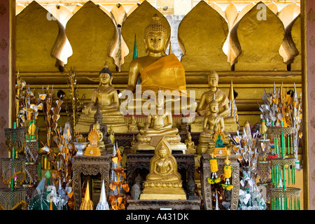 Golden Buddha Images at Wat That Luang Vientiane Laos Stock Photo