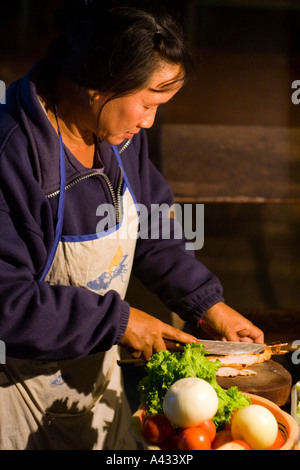 Lao Sandwhich Vendor Luang Prabang Laos Stock Photo