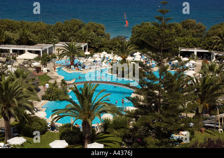 Swimming pool of Hilton Hotel Resort Rhodes Greece Stock Photo