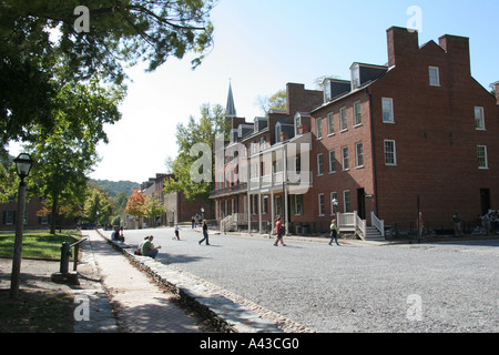 North side of Shenandoah Street/SR 340A in Harpers Ferry National Historical Park, West Virginia Stock Photo