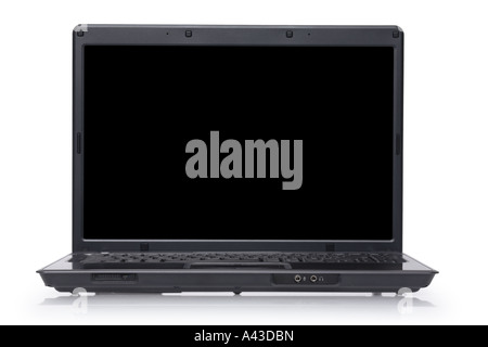 Laptop Computer cut out on white background Stock Photo