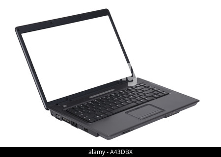 Laptop Computer cut out on white background Stock Photo