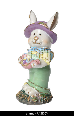 Easter Bunny cut out on white background Stock Photo