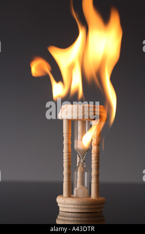 Burning Hourglass Stock Photo