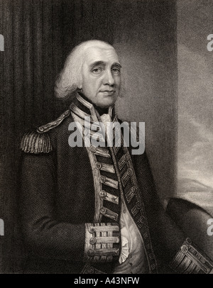 Admiral Richard Howe, 1st Earl Howe, 1726 - 1799. British Admiral. Stock Photo