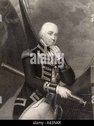 Vice Admiral Cuthbert Collingwood, 1st Baron Collingwood,1748 - 1810. English admiral in the Royal Navy. Stock Photo