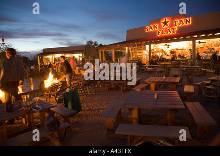 San Tan Flats restaurant at foot of San Tan Mountains in Queen Creek, Arizona, USA Stock Photo