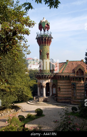 Spainish villa EL CAPRICHO designed by architect Antoni Gaudi Comillas northern Spain Stock Photo