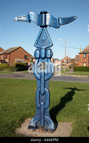 national cycle network sign post 25 poole the quay near labrador drive dorset england uk Stock Photo