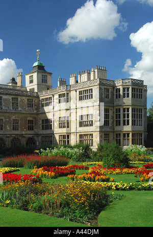 Audley End House and the flower filled gardens near Saffron Walden in Essex Stock Photo