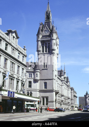 dh  UNION STREET ABERDEEN Town House clock tower city sheriff court scotland Stock Photo