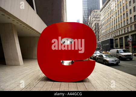 Nine sculpture in front of solow building on 57th street Stock Photo
