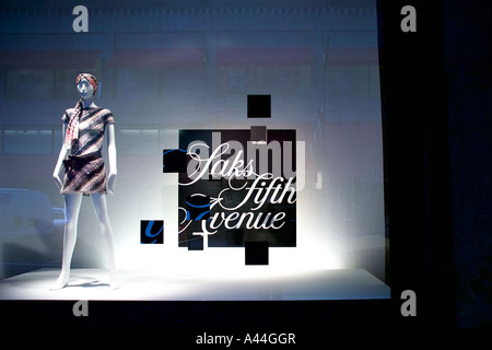 Saks of Fifth avenue Window display, Manhattan, New York City, New York, USA Stock Photo