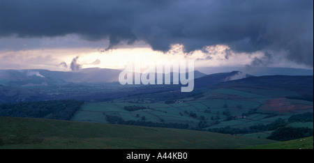 Storm clearing over the Hope Valley seen from Stanage Edge in England's Peak District National Park, Derbyshire Stock Photo