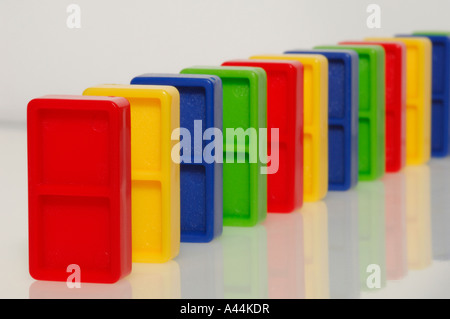 Line of dominoes Stock Photo