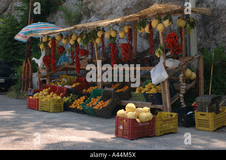 Decorative way of exposing local food, Italy. Stock Photo