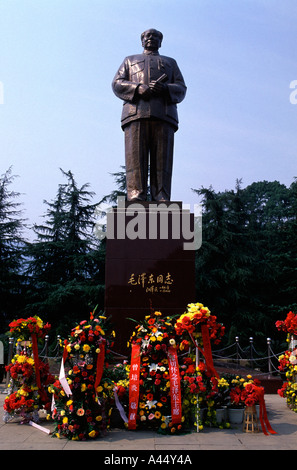 Mao Zedong monument in the town of Shaoshan in which Mao Zedong or Mao Tse-tung also known as Chairman Mao was born and spent his childhood located on Stock Photo