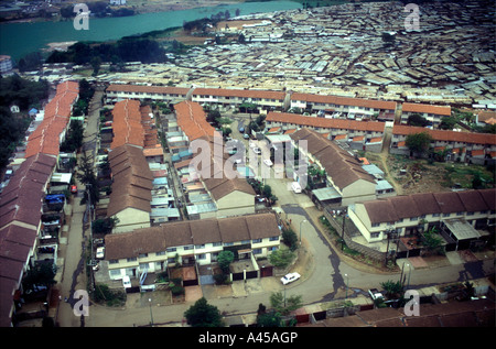 Aerial view of modern lower middle class housing Nairobi Kenya East Africa Stock Photo