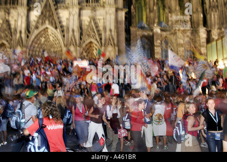 Young pilgrims at the World Youth Day, Cologne, Germany Stock Photo