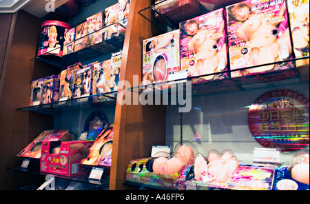 CHINA SHANGHAI Adult toys displayed in sex shop on Nanjing