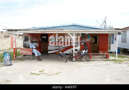 A local bar in barbados with customers Stock Photo
