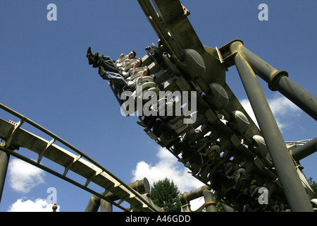 The Oblivion ride at Alton Towers amusement park in Staffordshire UK ...