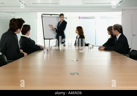 Businessman giving presentation Stock Photo