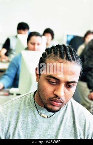 Students using computers Stock Photo
