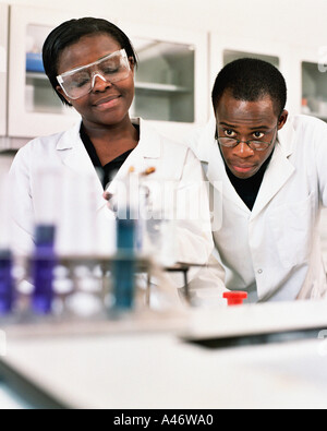 Students in laboratory Stock Photo