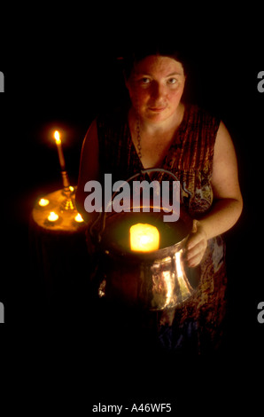 Shan Jayran, a pagan high priestess at the House of the Goddess, London, UK Stock Photo